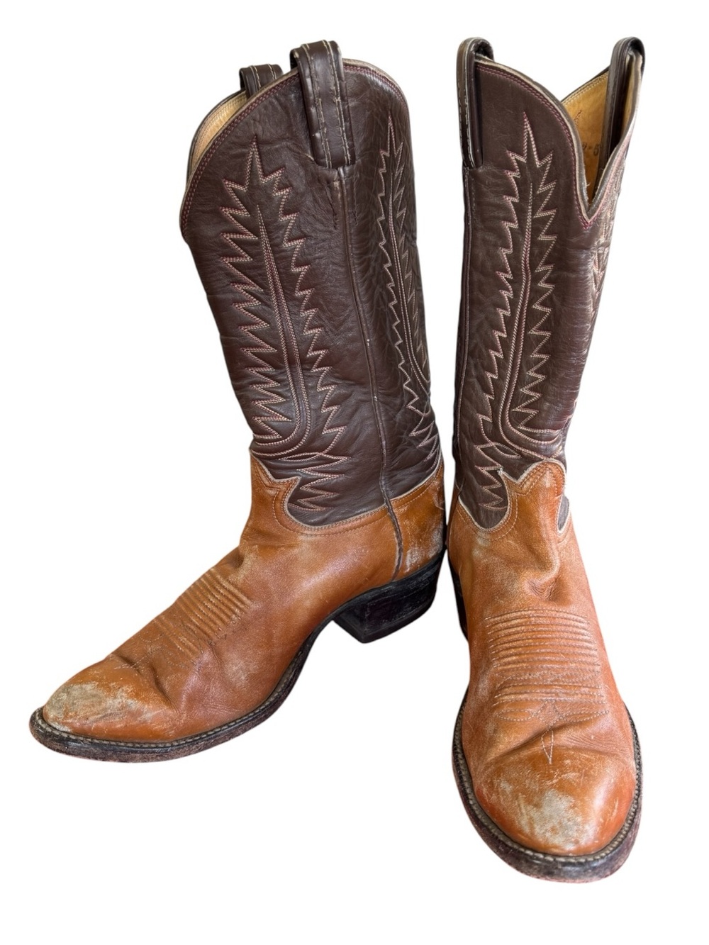 Vtg Tony Lama Black Label Cowboy Boots
